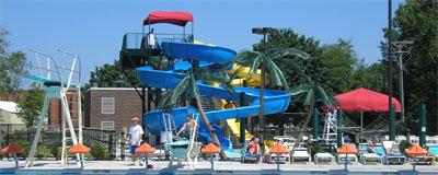 Oasis swimming pool waterslide